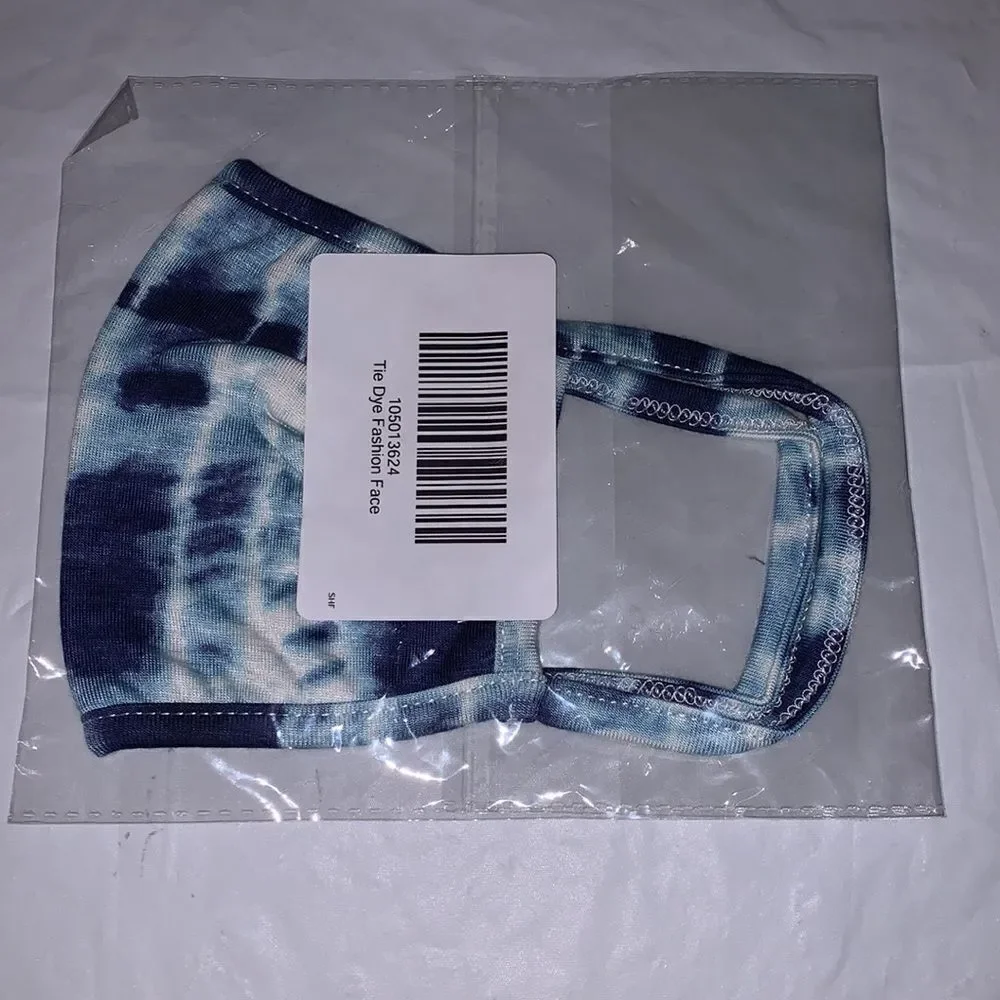 NWT Dress Barn Blue Tye Dye Face Mask